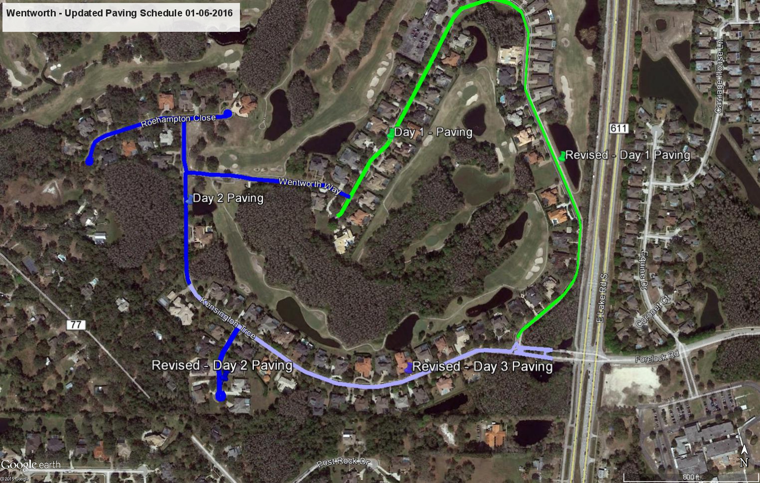 Paving layout - projected